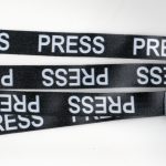 1 PRESS Printed Black Media Breakaway Safety Lanyard for ID Bagde: FREE UK Postage!