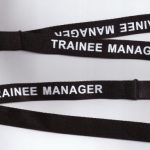 1 Black TRAINEE MANAGER Printed Neck Strap Lanyard: FREE UK P&P