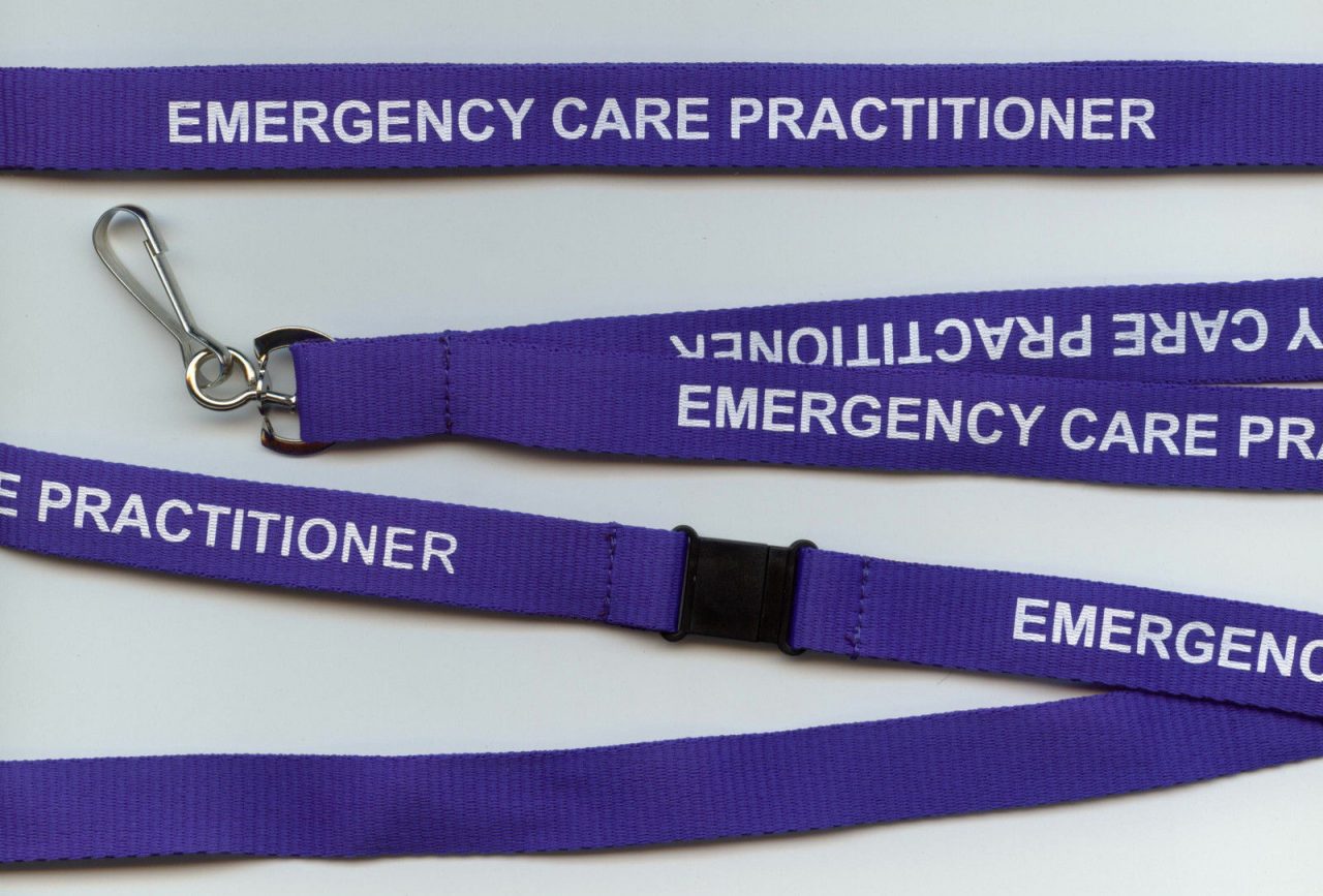 1 x Blue ‘EMERGENCY CARE PRACTITIONER’ Safety Neck Strap Lanyards FREE