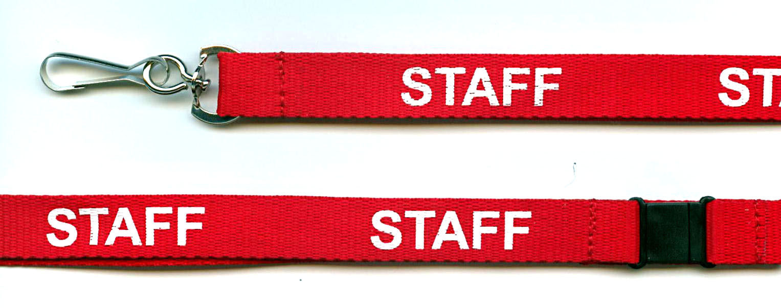 FREE P&P 1 x STAFF Neck Lanyard and Card Holder RED, 