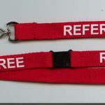 5 x  Red REFEREE Pre Printed Neck SPORT Lanyards: FREE P&P