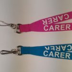 1 x CARER Pre-Printed Neck Strap Lanyard - Pink or Blue Available: FREE UK P&P