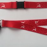 1 x  'Prancing Reindeer' Festive Christmas Pre-Printed Lanyard: FREE UK P&P