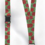 1 x RED ROSES Romance Love Green Identity Card Neck Strap Lanyard! FREE UK P&P