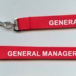 1 x Red GENERAL MANAGER Printed Neck Strap Lanyard: FREE UK P&P